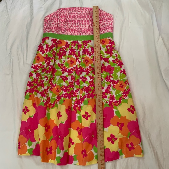 Lilly Pulitzer Betsey Dress Pink Falling For You Floral Strapless Preppy Size 2 - Picture 15 of 15